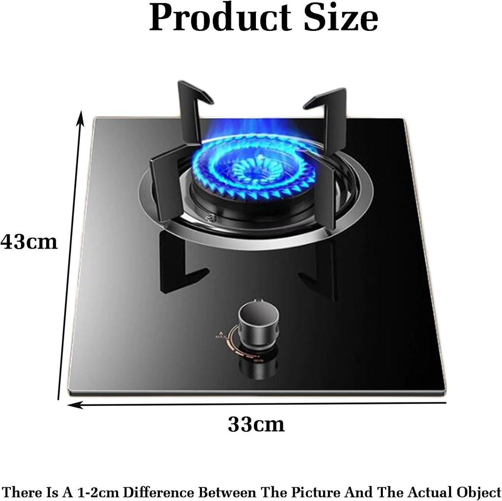 Gas Stove,Single Burner,Kitchen Counter Top Stove 4.5KW Gas,Gas/LP Gas Conversion Stove,Tempered Glass Cast Iron Pot Rack,with Flameout Protection,for Home Kitchen(LPG)
