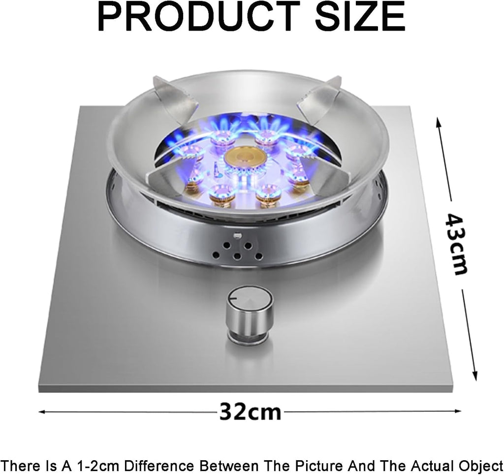 Gas Stove 1 Burner,5.2KW Natural Gas/Liquefied Gas Conversion Stove,Household Stainless Steel Single Burner Gas Stove Embedded and Tabletop Installation(NG)