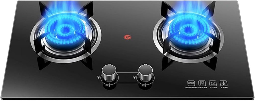 Propane Stove,2 Burners Portable Propane Stove,17742.4BTU High Power Tempered Glass Gas Cooktop Suitable for Kitchen Outdoor RV and Apartments (Color : LPG, Size : Style 1)