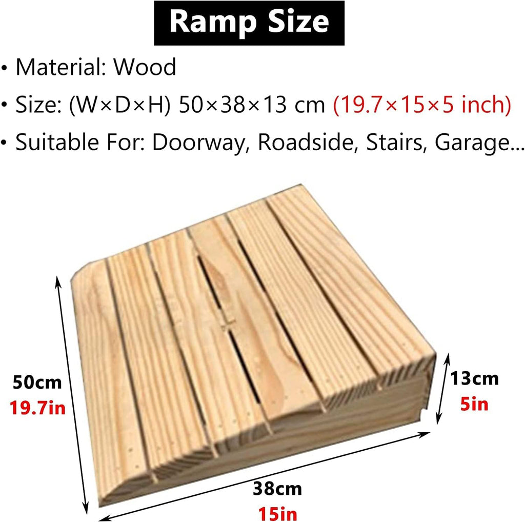 Doorway Uneven Floor Transition Strip, Curb Ramp for Driveway, Door Threshold Ramp Wood/Large Entryway Transition Ramp 3/5/ 6/8/ 4 Inch High, Portable Non Slip Home Slope for Moving ( Size : 50x33x13c