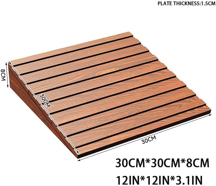 Wheelchair Ramp, 3' 6' 8' Rise Threshold Transition Ramp, Non-Slip Entry Ramp, Wood Driveway Ramps for Home/Door/Floor/Indoor Step(30 * 30 * 8cm/12 * 12 * 3.1in)