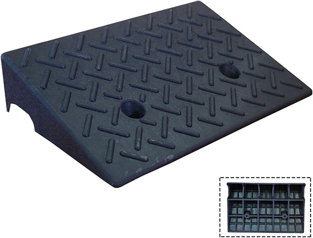 Heavy Duty Rubber Door Threshold Ramp, Wheelchair & Walker Access, Anti-Slip Texture, Water Drainage Design for Home Doorways, Steps & Showers