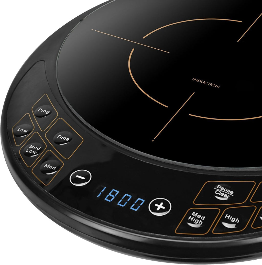 Single Electric Induction Cooktop – 1800W Portable Countertop Burner with 6 Presets, Digital Display, Timer & Auto Shut Off