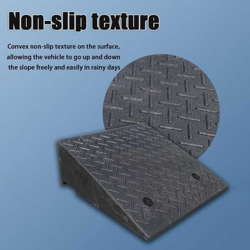 Rubber Ramps Threshold ramp, Rubber Road Curb ramp, car ramp pad with Anti-Slip Surface(50 * 32 * 9cm/50 * 12.6 * 3.5in)