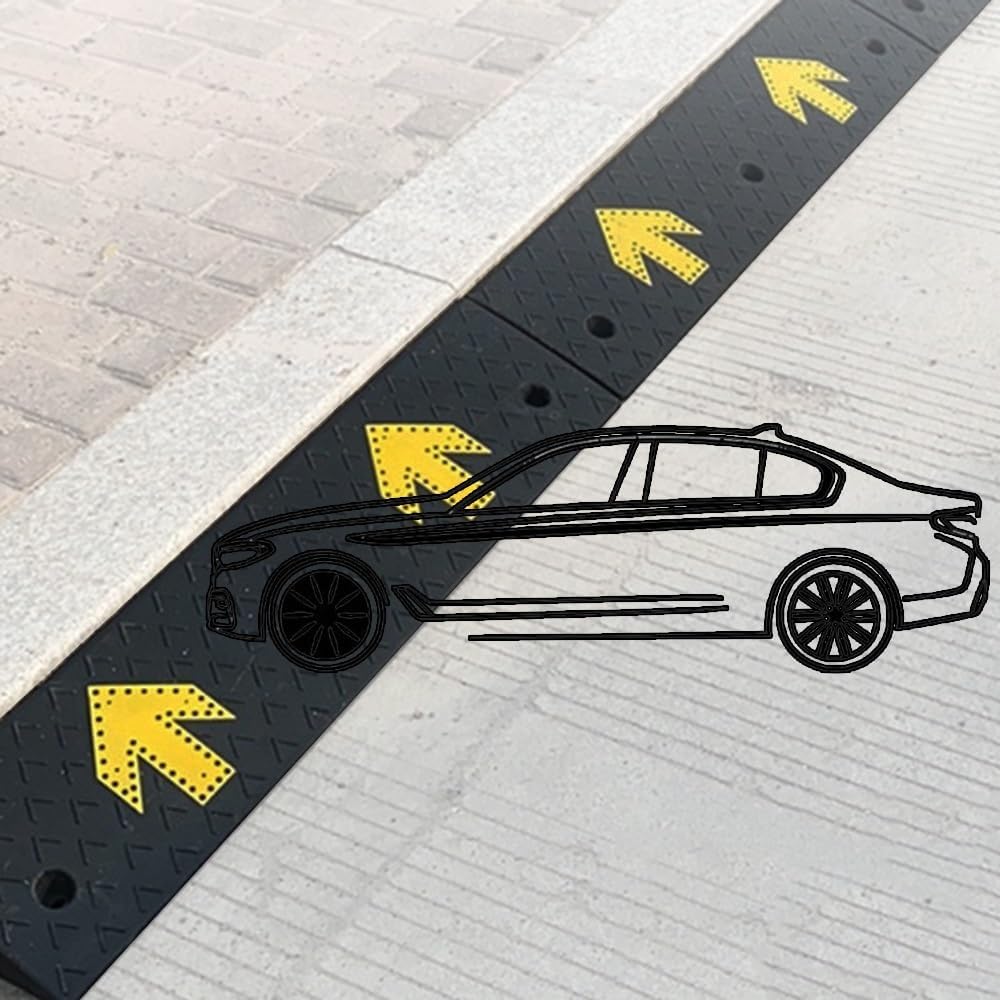 Car Ramp, Driveway Curb Ramps, 1-4' Rise Threshold Ramp, Non-Slip Entry Ramp, Rubber Wheelchair Ramps for Doorways, Entryway, Steps, Garage ﻿ ﻿ ﻿ ﻿(3.5' Rise/9cm)