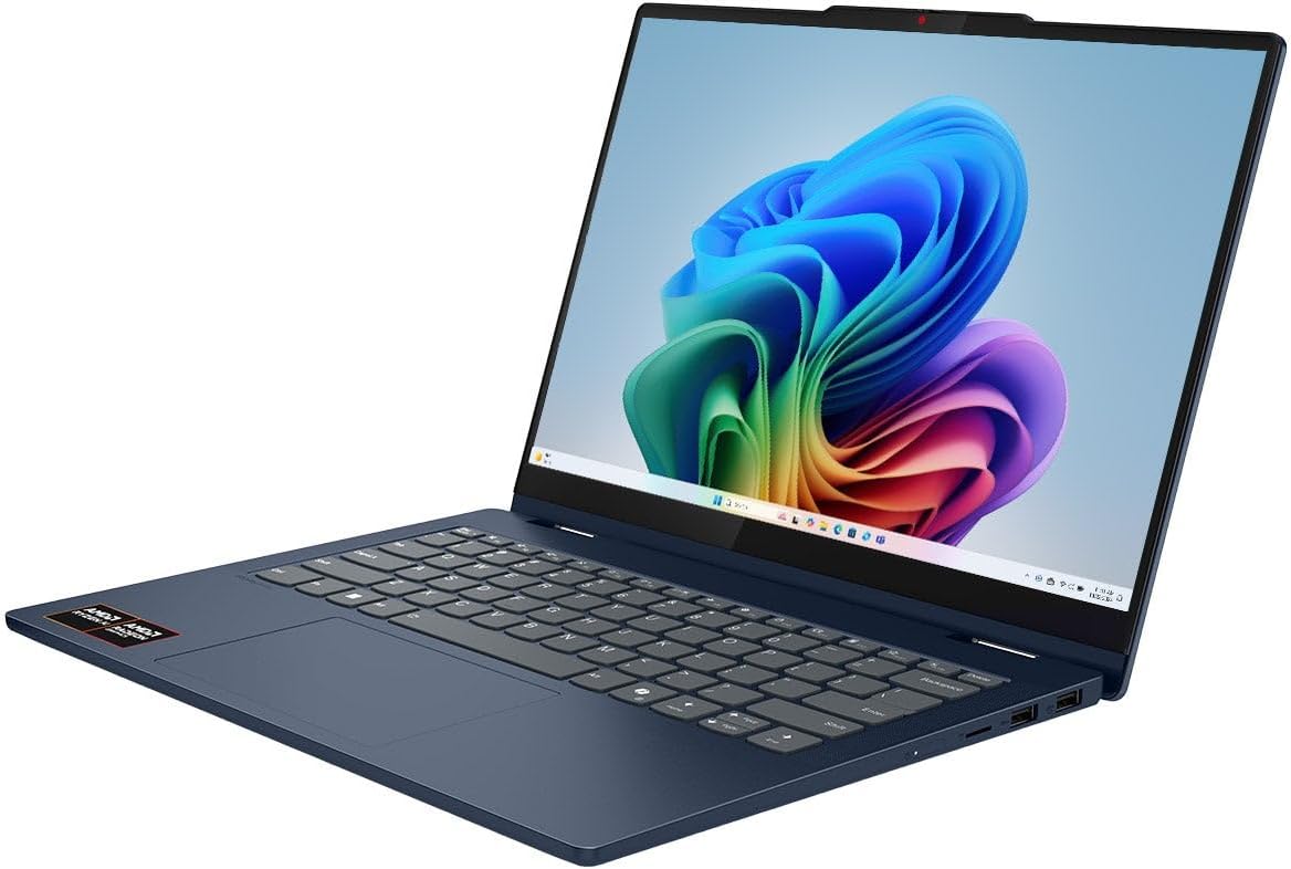 Lenovo IdeaPad 5 2-in-1 14' Touchscreen Laptop, AMD 8-Core Ryzen AI 7 350(>Intel i7-1355U), 16GB LPDDR5 RAM, 1024GB PCIE SSD, Copilot+ PC, WiFi 7, BT5.4, Backlit KB, W Pen&128G PSD, Win 11 H