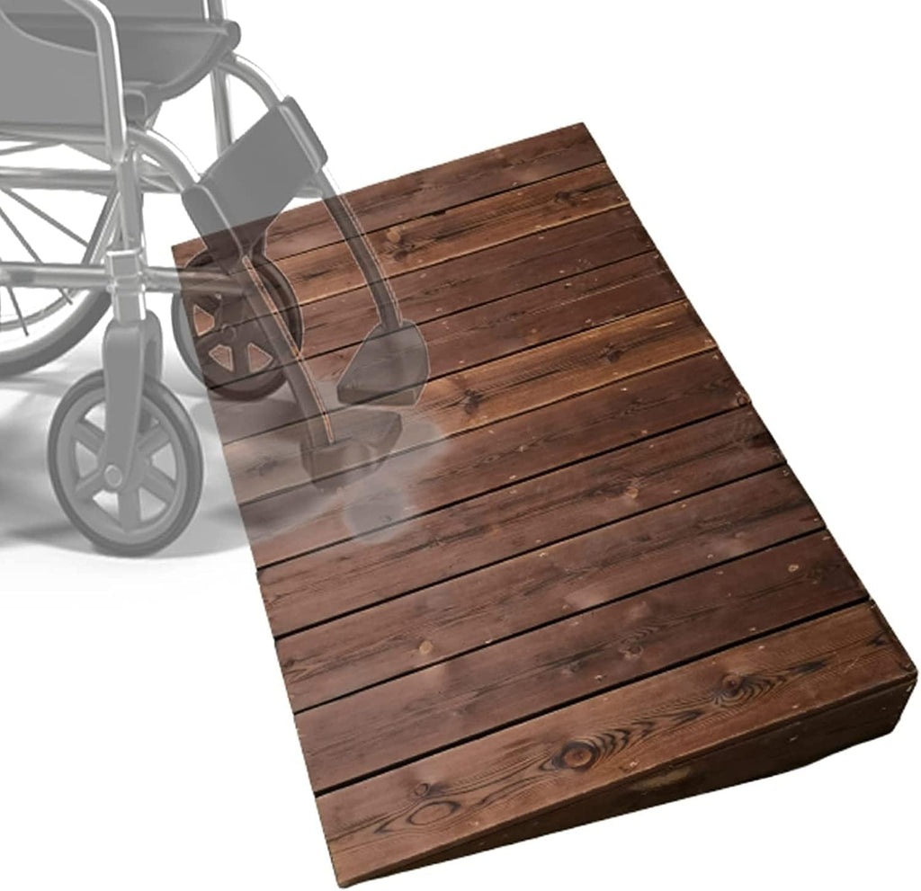 Steps Ramp, Wood Threshold Ramps for Home/Front Door/Patio, Entry Transition Ramp for Wheelchairs Walkers Motorcycle (Size : 60x60x13cm (23.6x23.6x5))