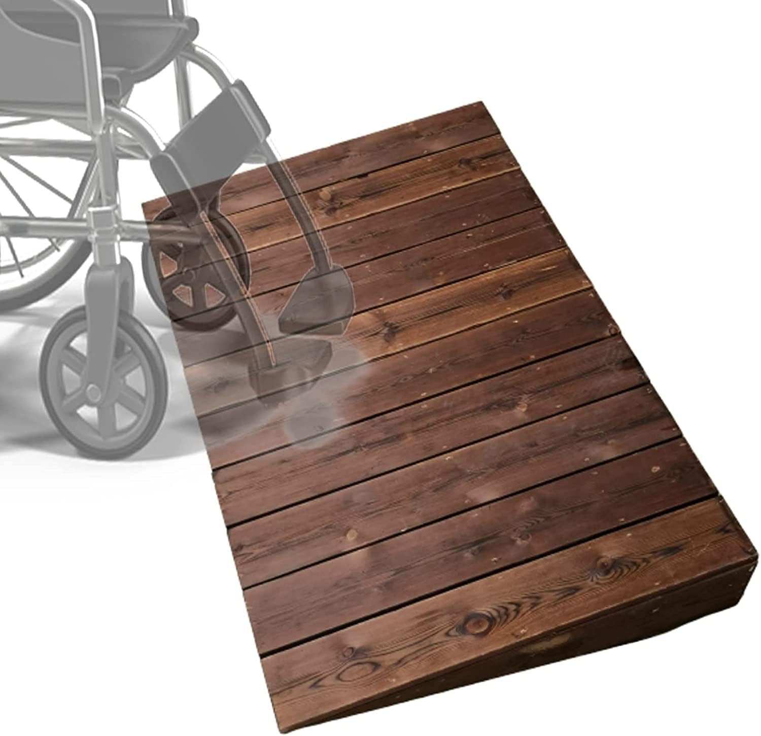 Steps Ramp, Wood Threshold Ramps for Home/Front Door/Patio, Entry Transition Ramp for Wheelchairs Walkers Motorcycle (Size : 60x60x13cm (23.6x23.6x5))