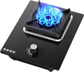 5.2KW Gas Cooktop,With Timer 9 Cavity Camping Single Burner, Single Burner Stove Tempered Glass Portable Gas Stove for Apartment(LPG)