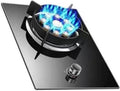 Gas Stove with 1 Burner,5.2KW Nine-Cavity High-fire,Gas/LP Gas Conversion Stove,Tempered Glass Cast Iron Pot Rack,with Flameout Protection,for Home Kitchen(LPG)