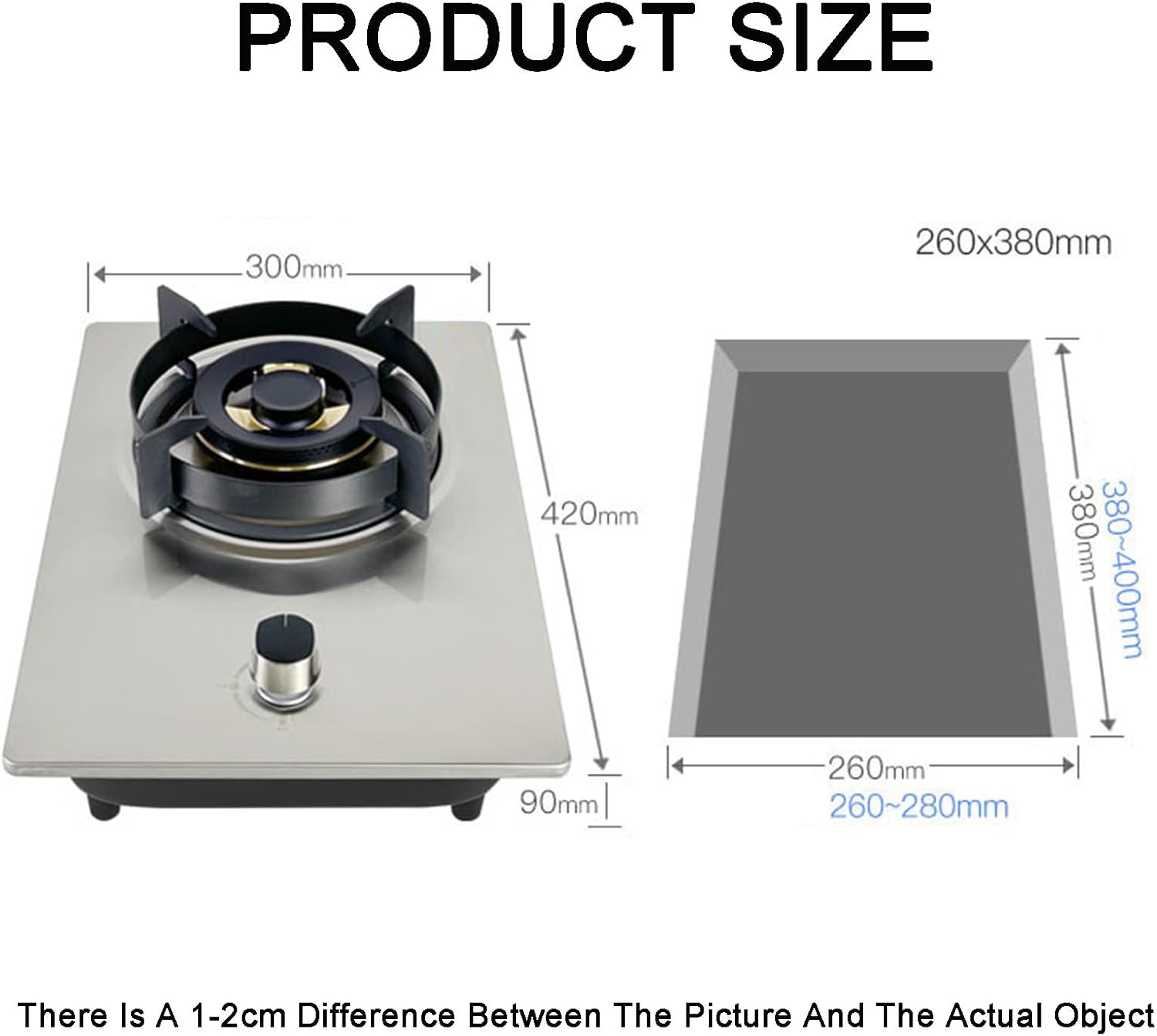 Gas Stove 1 Burner,5.2KW All-Copper Stainless Steel Gas Stove,Tabletop Embedded Gas Stove,with Flameout Protection Child Lock Device(LPG)