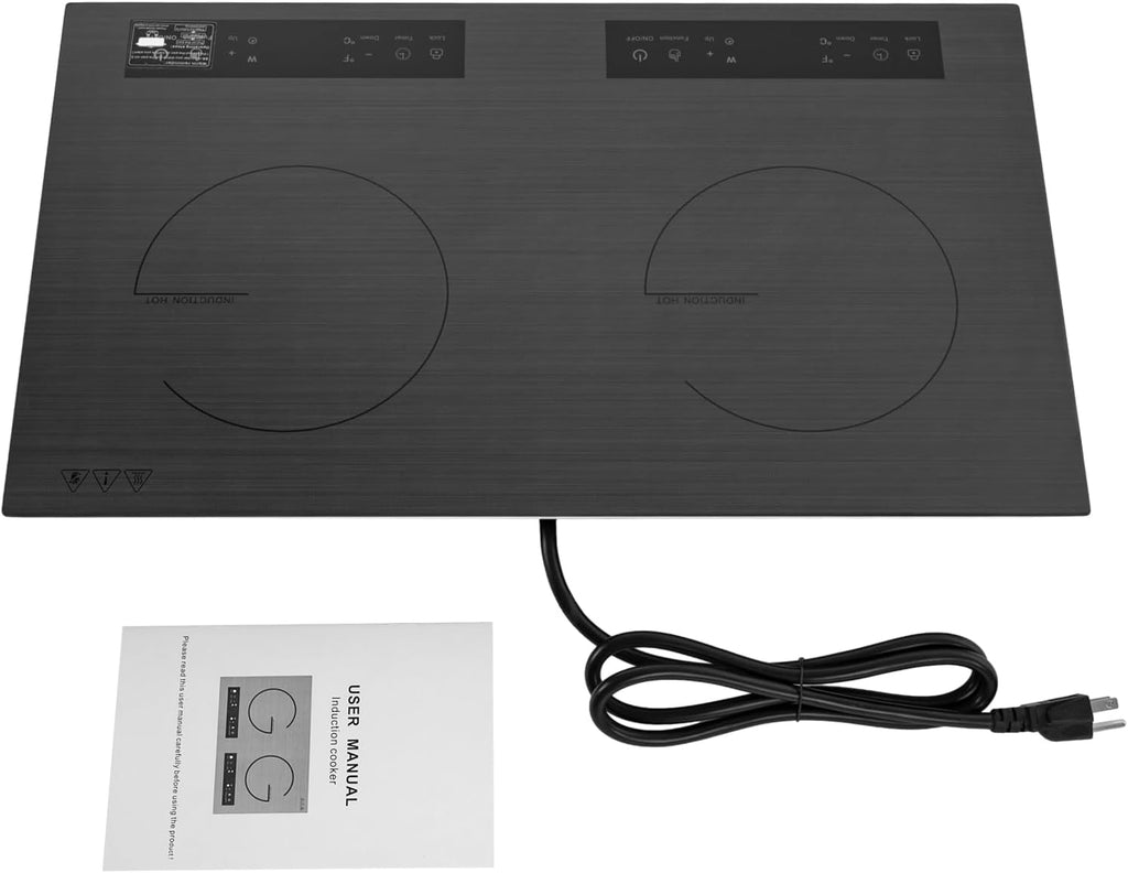 DYRABREST 4000W Dual-Zone Induction Cooktop Portable Induction Cooke Compact Electric Stove with Sensor Touch & 3H Timer for RV, Camping, Dorms, and Small Kitchens