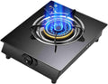 Gas Stove 1 Burner,4.0KW Four-Ring High Flame,Black Tempered Glass Gas Stove,Natural Gas/Liquefied Gas Conversion Stove,with Automatic Flameout(NG)