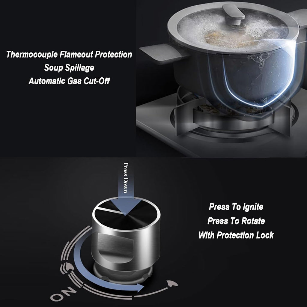 Gas Stove Single Burner,7.2KW Burner,Stainless Steel Cast Copper Pot Rack,NG/LPG Convertible Stove,Tabletop or Embedded Installation,with Flameout Protection(LPG)