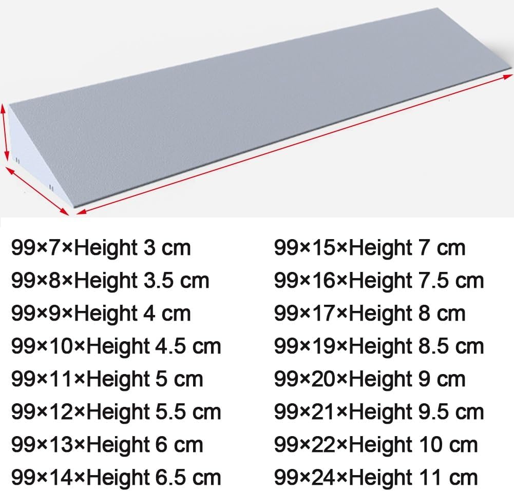 3-11cm Rise Height Threshold Ramp,Portable Lightweight Plastic Curb Ramp for Driveway Scooters Wheelchair,Gray(99x22xHeight 10 cm)