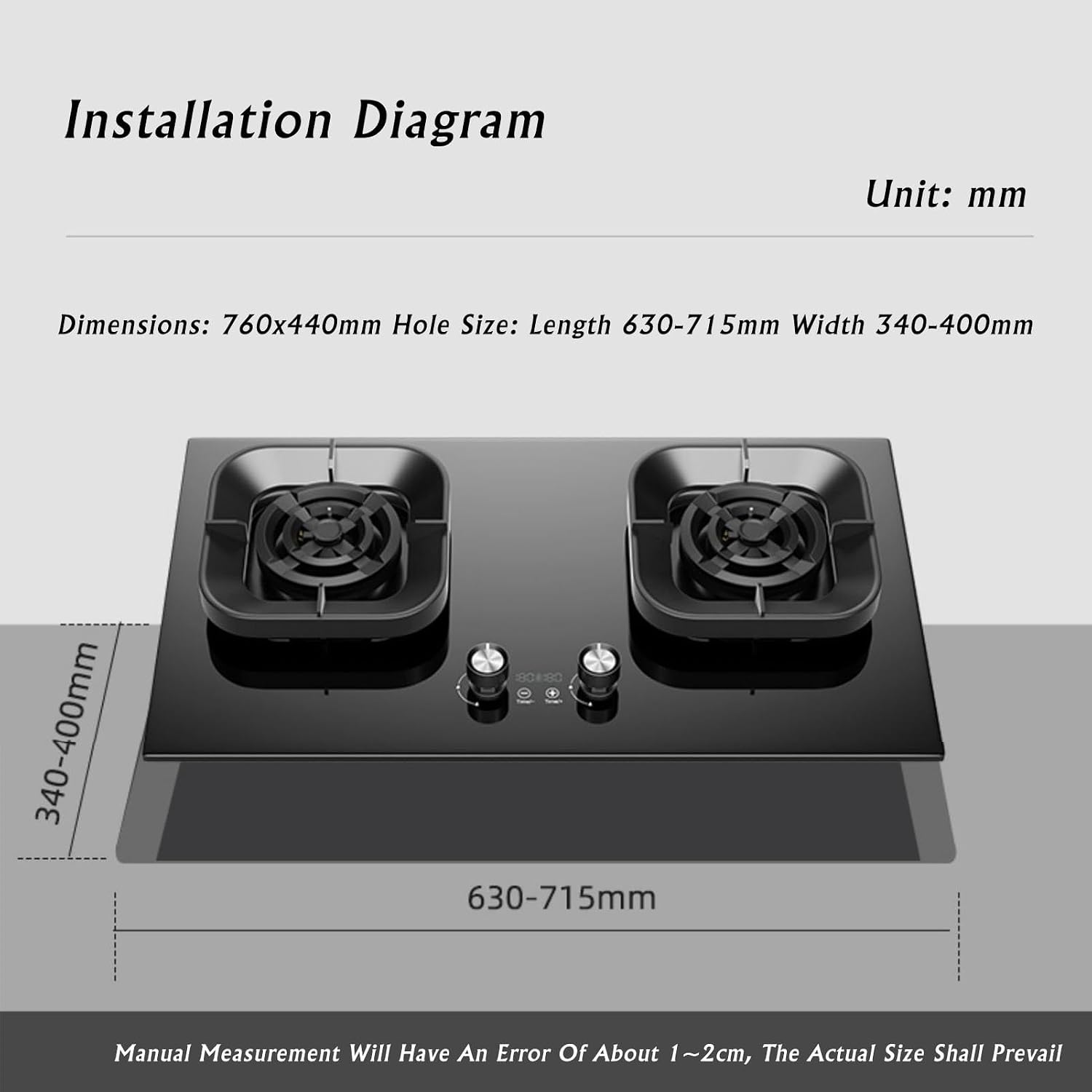 Propane Stove,2 Burners Portable Propane Stove,tempered Glass Gas Cooktop,Maximum 17742.4BTU Suitable for Home Kitchens and Dining Rooms (Color : LPG)