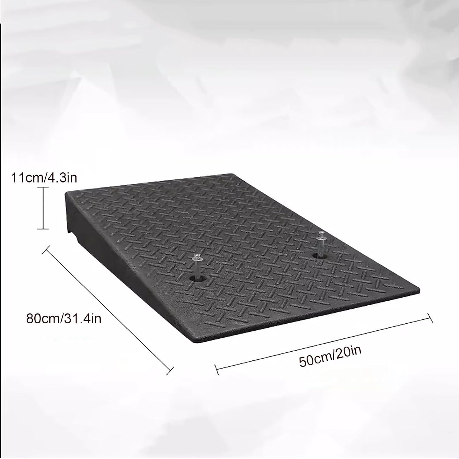 Rubber Curb ramp, high Heavy Duty Rubber Threshold ramp, Portable car Suitable for car Wheelchair Pedal, Stair Door ramps(50 * 80 * 11cm/20 31.4 4.3in)