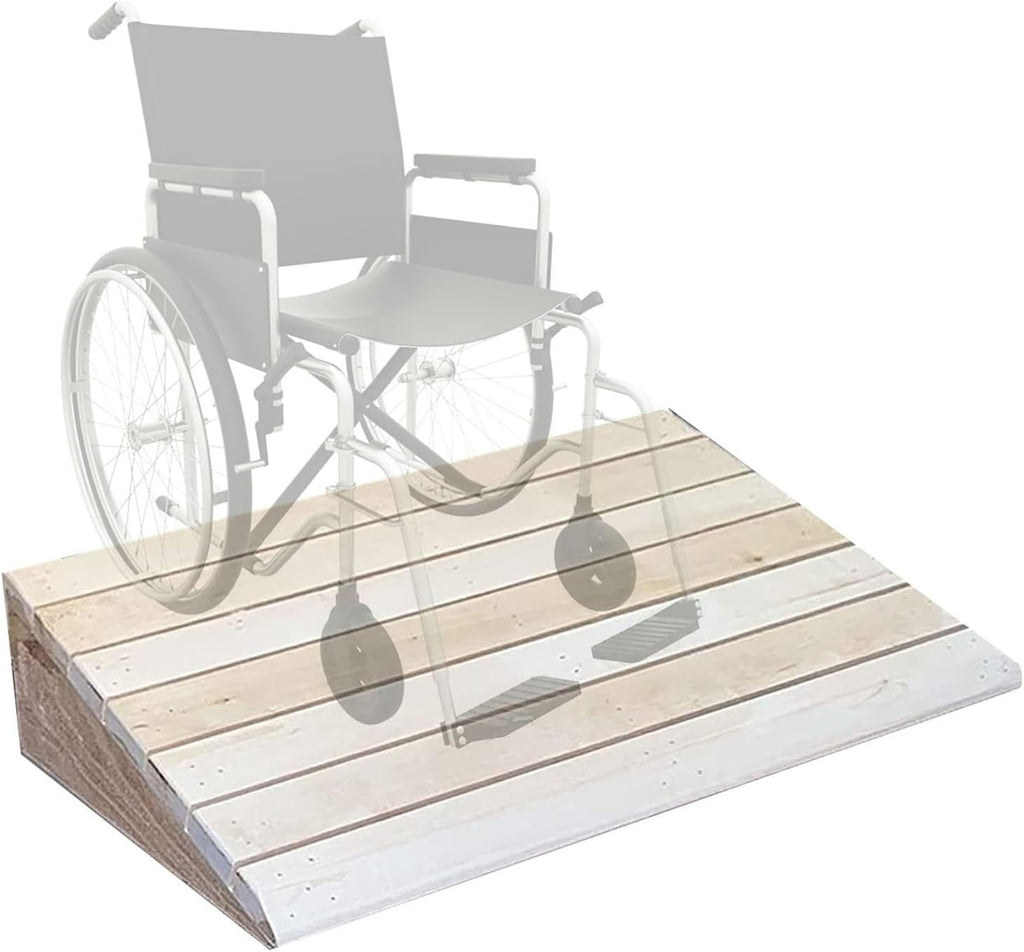 Portable Driveway Ramp 4 5 6 7 Inch Rise Wooden Wheelchair Ramp for Front Door Home, Anti Slip Auxiliary Transition Ramps Threshold Doorway Steps Garden(50x85x18cm/19.7x33.5x7in)