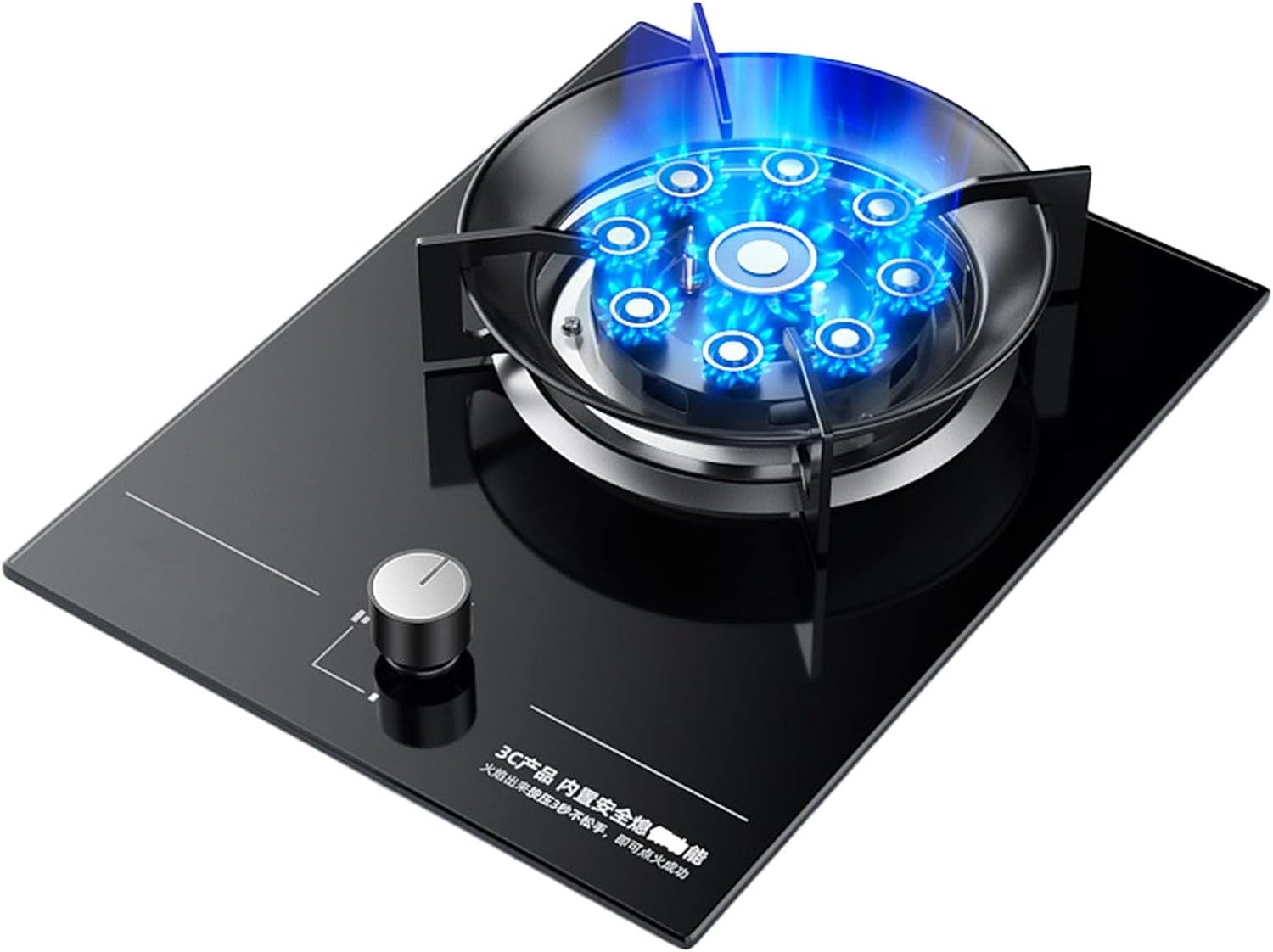 Propane Gas Stove,Desktop Propane Gas Stove,Tempered Glass Single Burner Propane Stove,Max 17742.4BTU Suitable for Apartments, Kitchens and More (Color : Black, Size : LPG)