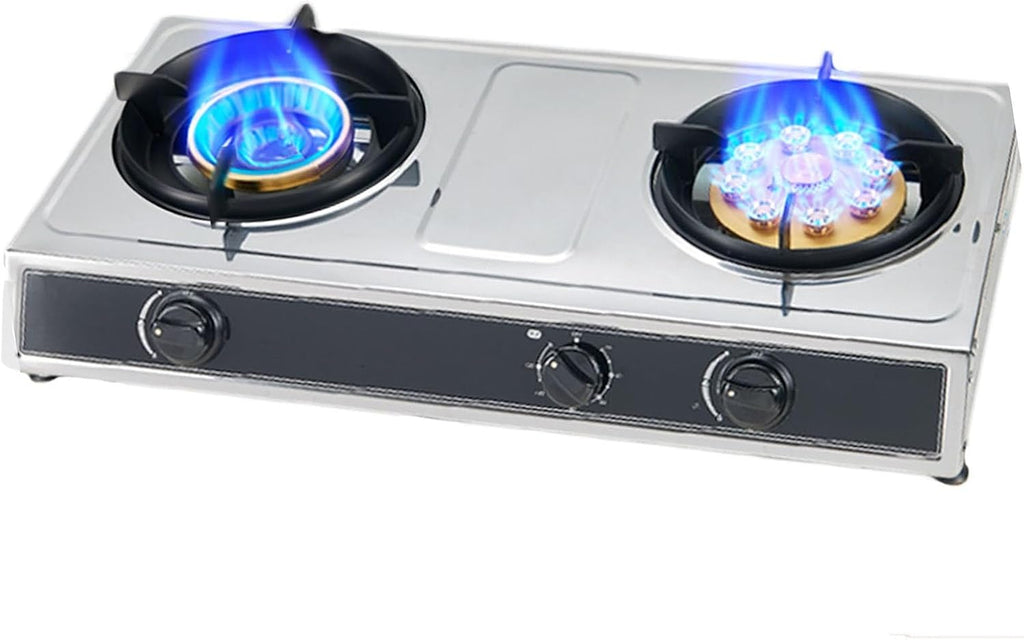 Propane Stove 2 Burners Portable Propane Stove,24566.4BTU High Power Stainless Steel Gas Cooktop for RV Outdoor Kitchen and Apartment (Color : LPG, Size : Style 1)