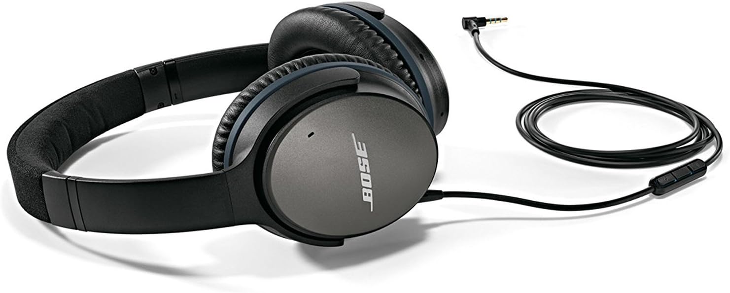 Bose QuietComfort 25 Acoustic Noise Cancelling Headphones for Apple Devices, Black (Renewed)