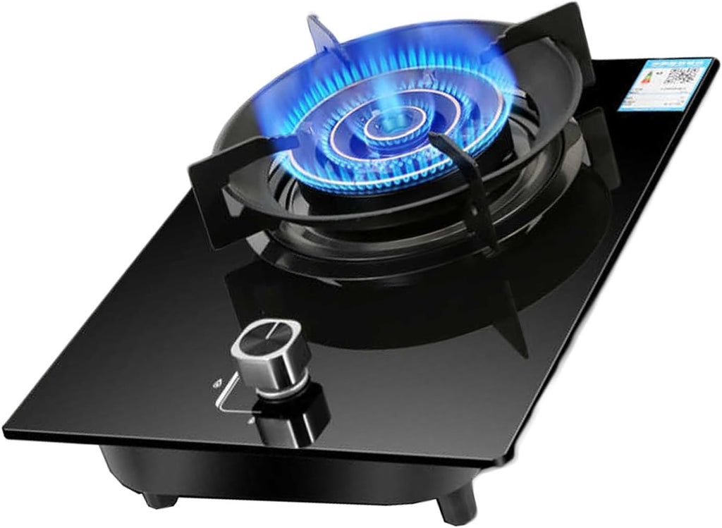 Gas Cooker 1 Burner,Counter Top Stove 5.2KW Gas,Gas/LP Gas Conversion Stove,Cast Iron Pot Rack,with Flameout Protection,for Home Kitchen Motor Home Camp(LPG)