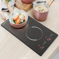 Double Induction Cooktop, 1200W+1100W-Multiple Power Levels, 9 Temperature, Portable Induction Cooker with 2 Burner Independent Control, 2 Hour Timer, Safety Lock for Home Apartment