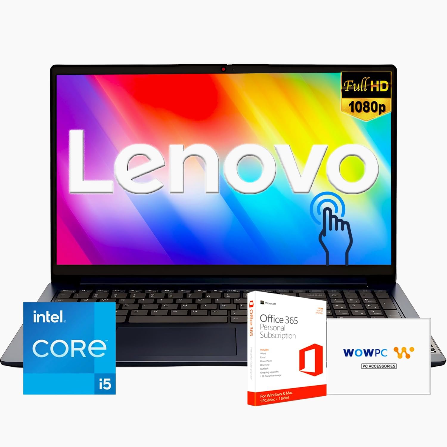 Lenovo 15.6' FHD Touchscreen Laptop Newly Thanksgiving Edition, Powerful Intel Core i5-1335U Processor (Beats i7-1255U), 16GB RAM, 2TB SSD, Windows 11 Pro with Microsoft Office, WOWPC USB