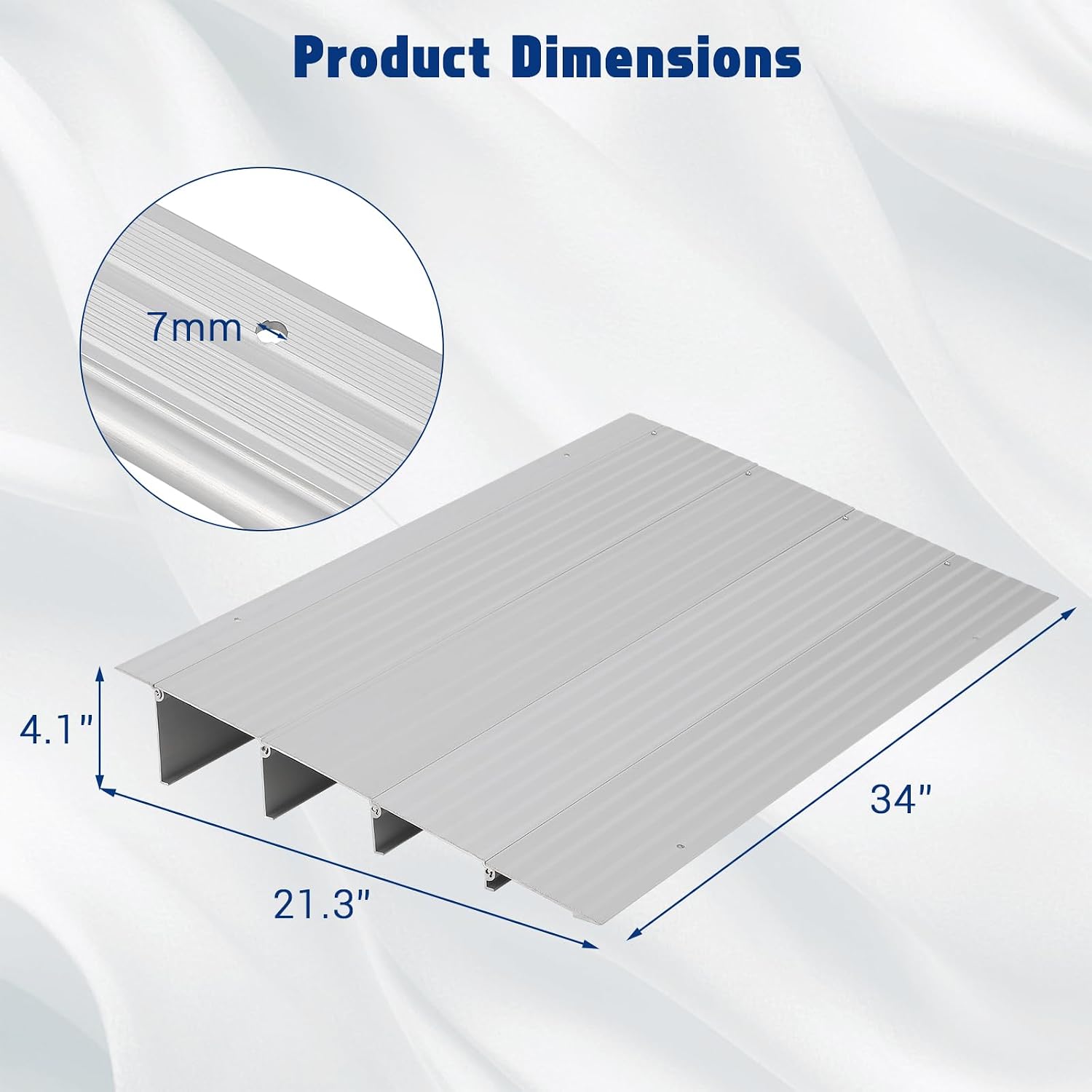 Door Threshold Ramp 4' Rise,Aluminum Entry Ramp for Wheelchair Scooters, 700 LBS