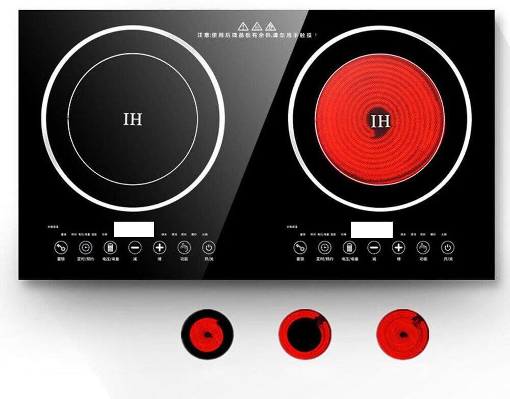 Electric Dual Induction Cooker Induction Cooker Cooktop Double Hot Plate Cooking Burner 1200W Portable Countertop Burner