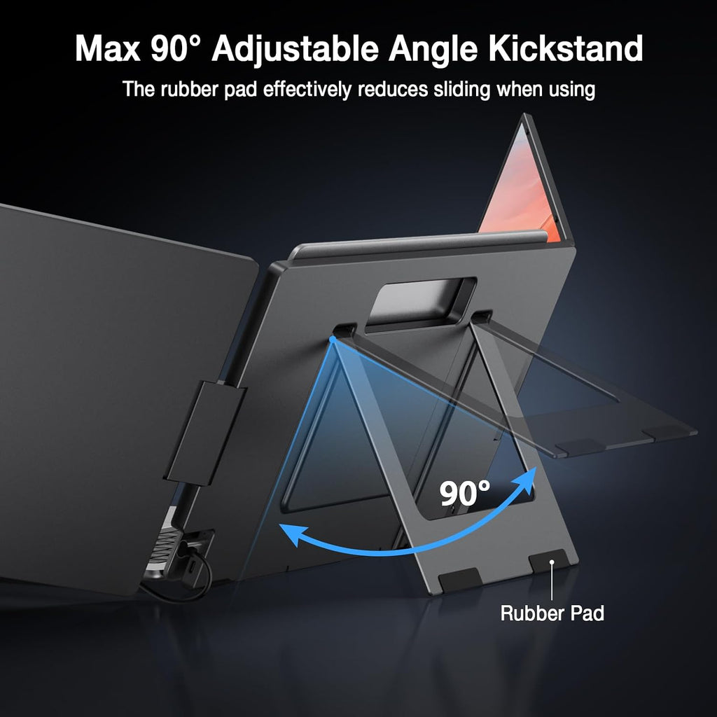 KYY 14' Portable Monitor and 15.6' Portable Triple Laptop Screen Extender for Mac/Wins/Chrome