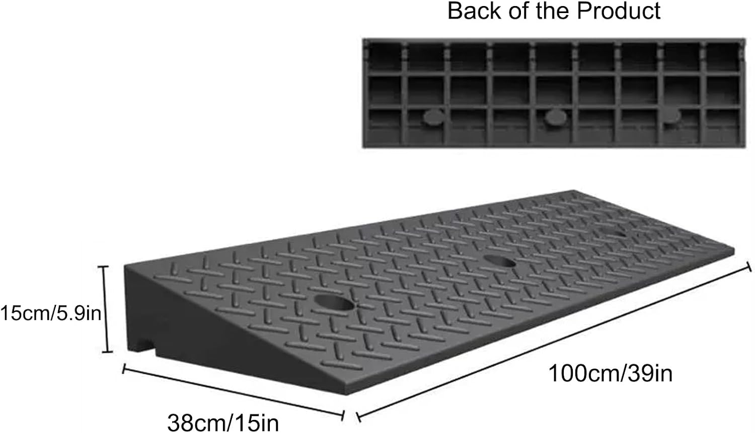 2 To 8'' Rise Car Ramps, Heavy Duty Loading Driveway Curb Ramps 2200 Lbs Driveway Ramp, Threshold Ramps, for Loading, Dock, Bike, Vehicle, Warehouse, Sidewalk(100*38*15cm/39*15*5.9in)