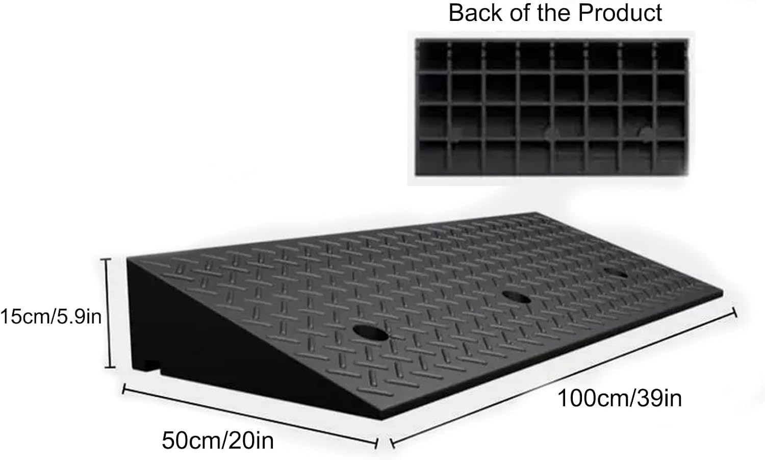 2 To 8'' Rise Car Ramps, Heavy Duty Loading Driveway Curb Ramps 2200 Lbs Driveway Ramp, Threshold Ramps, for Loading, Dock, Bike, Vehicle, Warehouse, Sidewalk(100*50*15cm/39*20*5.9in)