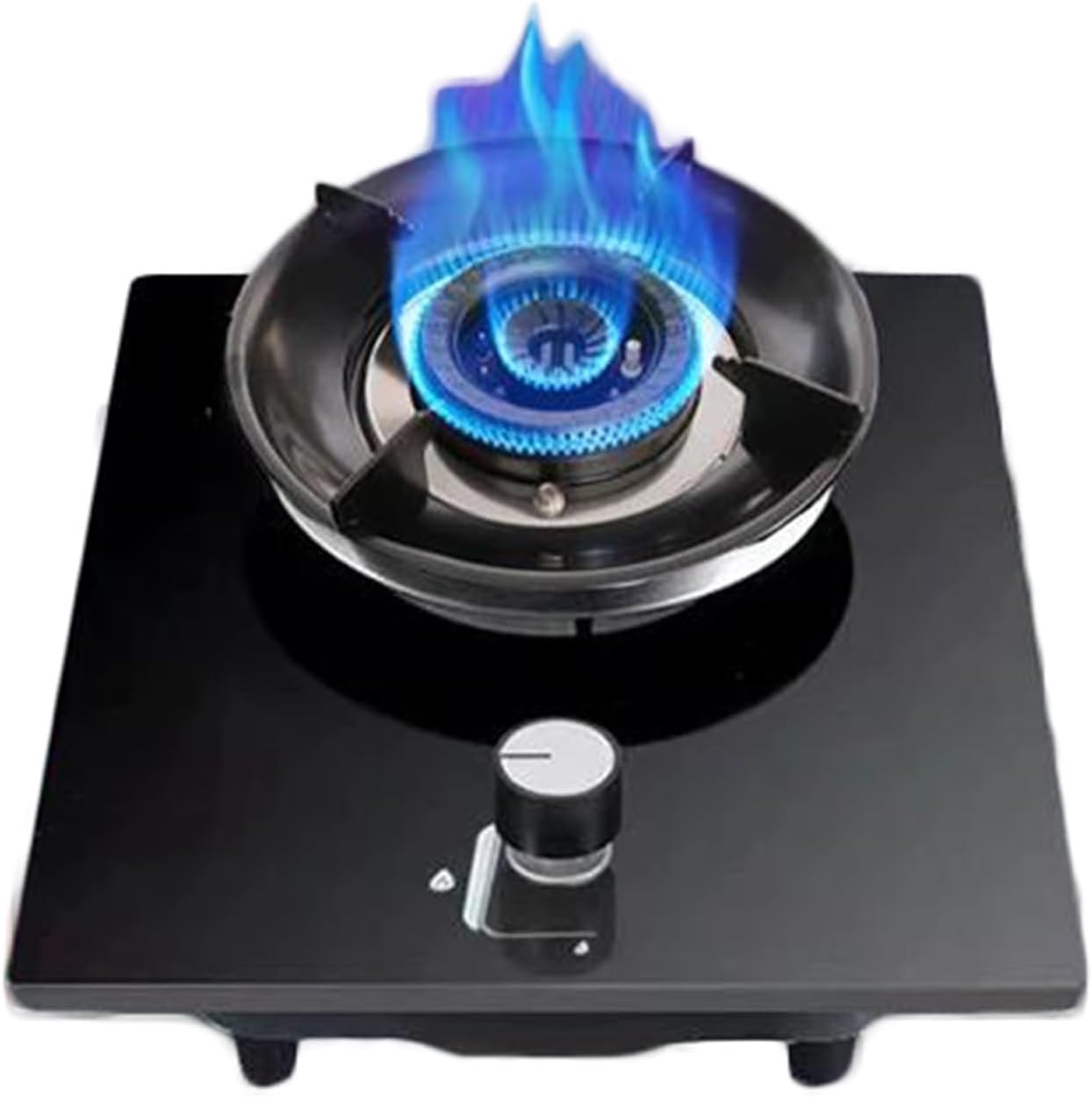 Gas Stove 1 Burner,4.2KW Kitchen Counter Top Stove,Gas/LP Gas Conversion Stove,Tempered Glass Cast Iron Pot Rack,with Flameout Protection,for Home Kitchen(LPG)