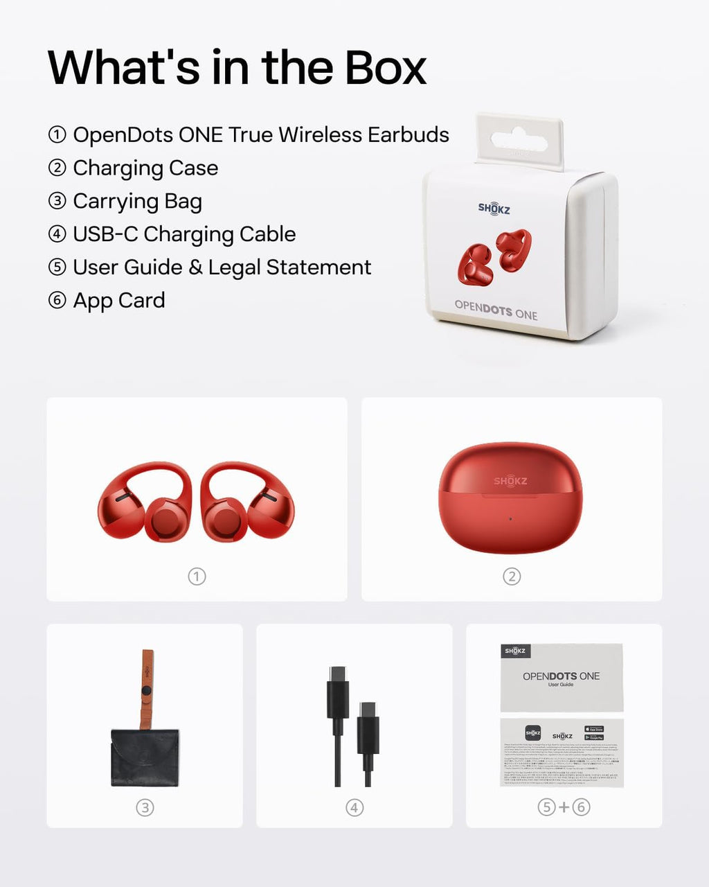 SHOKZ OpenDots ONE-Open-Ear Headphones, Clip-On Earbuds-Wireless Bluetooth Earbuds with Microphone-Secure, Lightweight, Comfort-Premium Dolby Audio-Water Resistant-Fast Charging-Up to 40 hrs Playtime