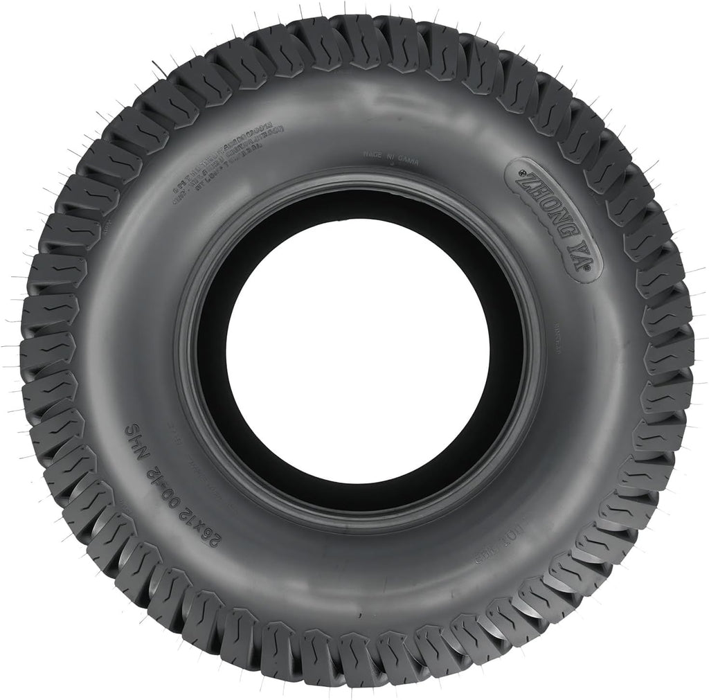 KAX 26x12-12 Lawn Mower Tires,26x12-12 Mud Tires for Off-Road, Golf Carts,4 Ply, 2Pcs,Tubeless Z-160