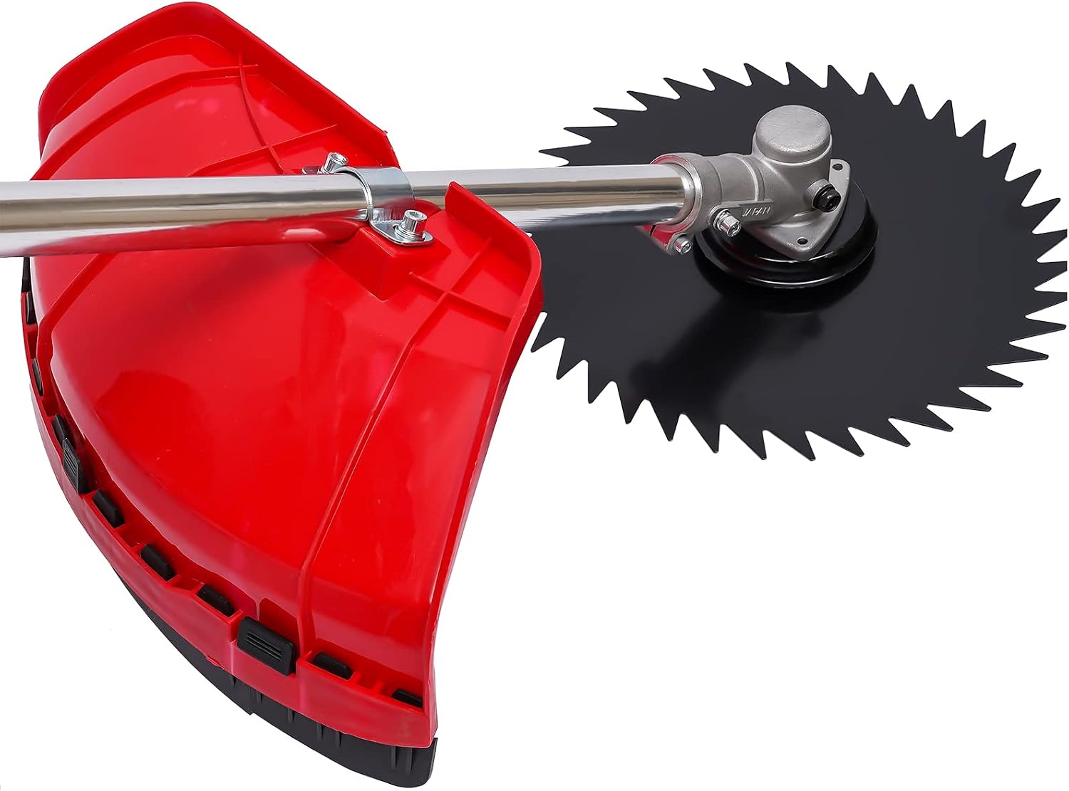 49CC Gas Walk Behind Brush Cutter, 2-Stroke Gas Powered Lawn Mower, Hand Push Brush Mower Weeding Machine with Air-Cooled System, 3-in-1 Gasoline Engine Grass Trimmer, 7000r/min