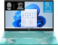 HP 15.6' HD Touchscreen Laptop with Fingerprint Reader, Intel Quad-Core N Processor, 4GB RAM, 128GB SSD Storage, Type-C, HDMI, Backlit Keyboard, W11, Dale Green (Renewed)