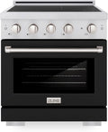 ZLINE 30 in. 4.2 cu. ft. Paramount Induction Range with 4 Element Cooktop and Electric Convection Oven in Stainless Steel with Black Matte Door (SINR-BLM-30)