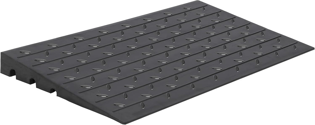 4' Rubber Threshold Ramp, Ramp for Wheelchair, Scooter, Doorway Ramp, Wheelchair Ramp Rubber, Driveway Curb Ramps, Handicap Ramps for Home Entry, Steps, Doorways, Curbs with 3 Channels Cord Cover