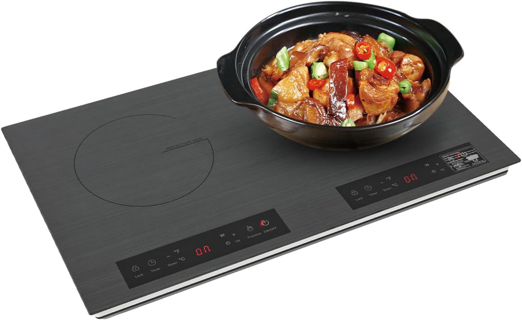 DYRABREST 4000W Dual-Zone Induction Cooktop Portable Induction Cooke Compact Electric Stove with Sensor Touch & 3H Timer for RV, Camping, Dorms, and Small Kitchens