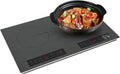 Double Induction Cooktop, Lemoeyes 4000W Electric Cooktop 24 Inch 2 Burners Countertop Stove 9 Levels Settings with Child Safety Lock & Timer, LED Display