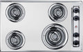 Summit 30' 4 Burner Electric Cooktop. 230 Volt Coil Electric Cooktop, Stainless Steel Look- ZEL05