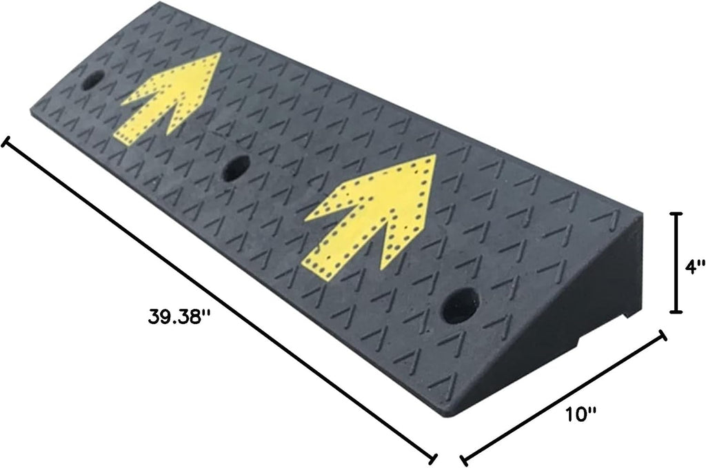 GUENZO Threshold Ramp, 2/3 / 4/5 / 6in Rise Driveway Ramp with Arrow Pattern, Heavy Duty Rubber Threshold Ramp for Wheelchair Trucks Vans RV, Easy to Install(4cm (1 5/8in) Rise)