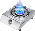 Single Burner Gas Stove,Commercial Gas Stock Pot Range,High Pressure Single Propane Burner,Stainless Steel, Ideal for Kitchens,Apartments