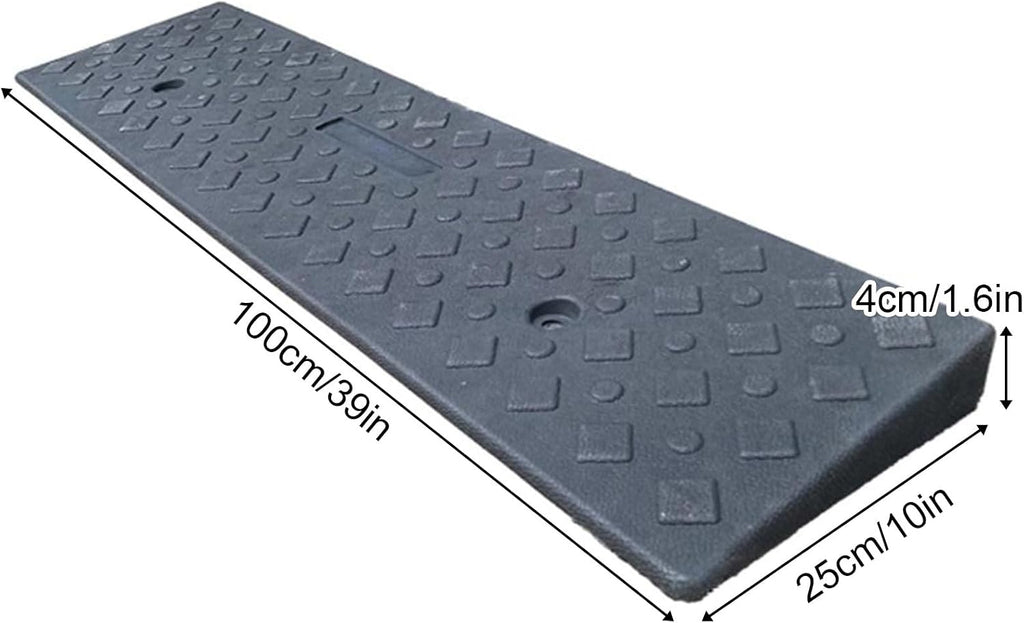 Curb Ramp, Strong Load-Bearing Capacity, Easy Installation, Threshold Ramp for Wheelchairs, Bikes, Sidewalk, Motorcycles(25 * 4cm/10 * 1.6in)