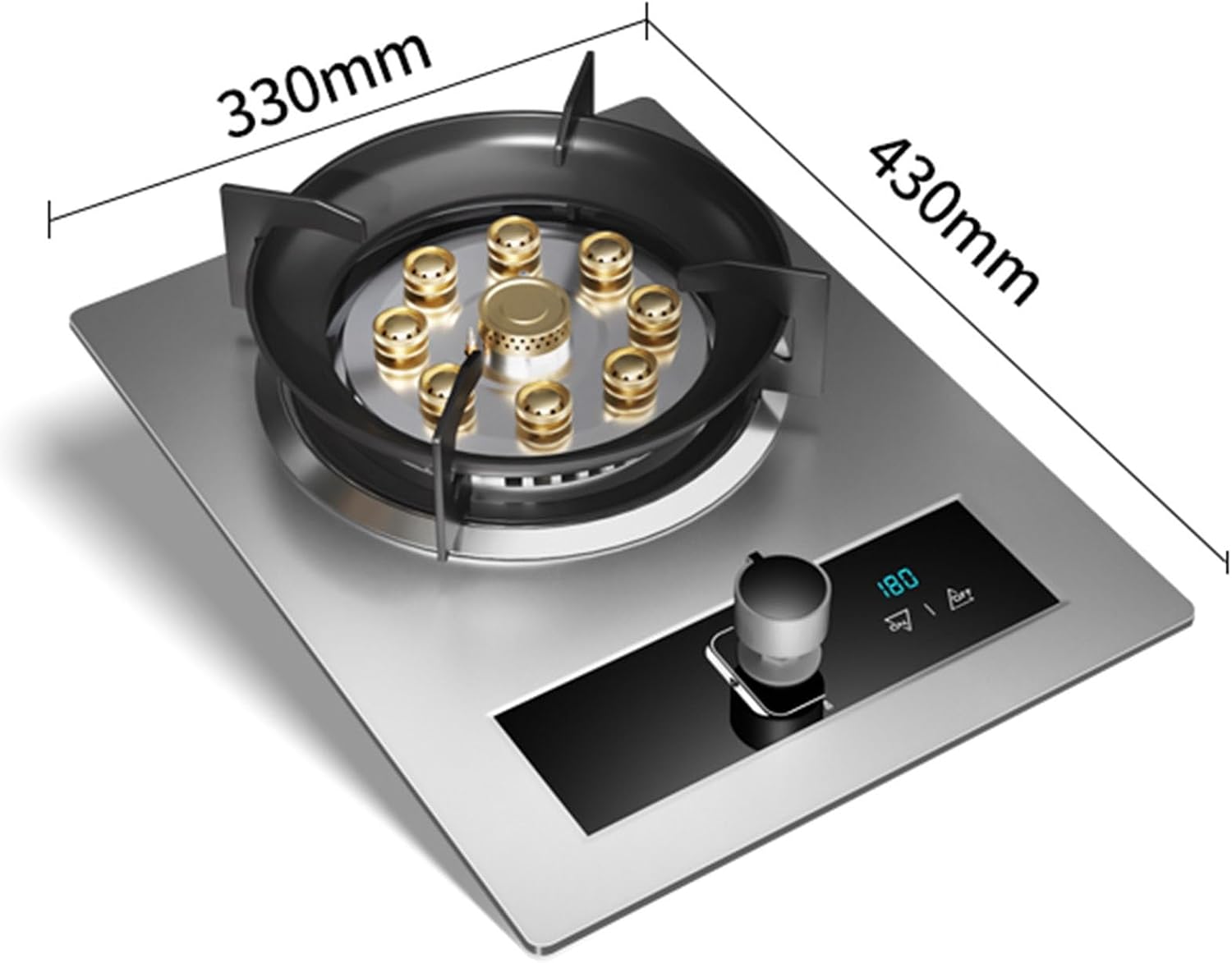 Portable Gas Stove,Single Burner Propane Stove,Max 24566.4BTU with Pulse Electronic Ignition Stainless Steel Suitable for Apartments Kitchens(silver) (Color : NG, Size : 24566.4BTU)