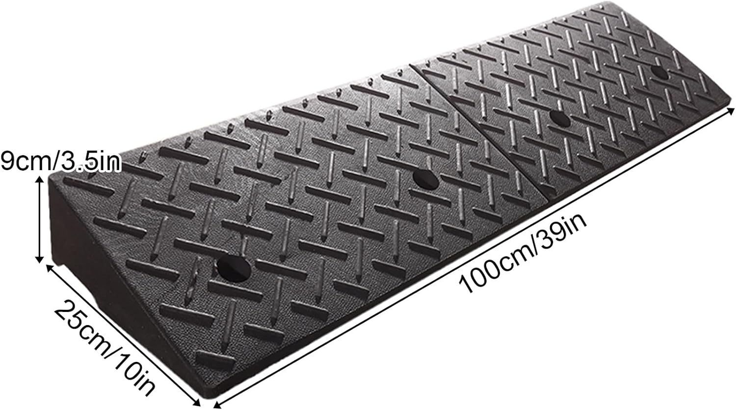 Rubber and Plastic Curb Ramp, Multiple, Threshold Ramp, Strong Load-Bearing, Suitable for Entryway, Bike, Pets, Sidewalk(100 * 25 * 9cm/39 * 10 * 3.5in)