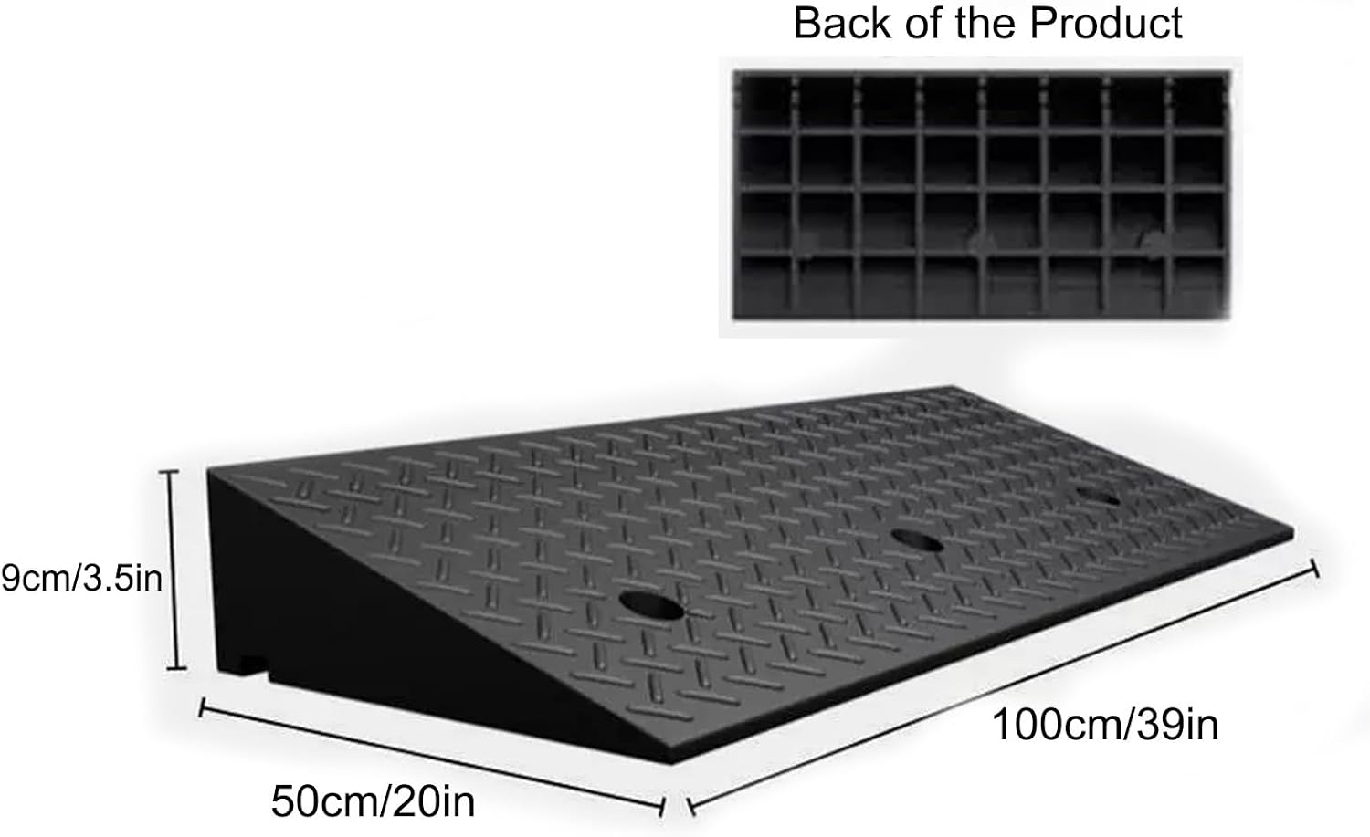2 to 8'' Rise Car Ramps, Heavy Duty Loading Driveway Curb Ramps 2200 Lbs Driveway Ramp, Threshold Ramps, for Loading, Dock, Bike, Vehicle, Warehouse, Sidewalk(100 * 50 * 9cm/39 * 20 * 3.5in)