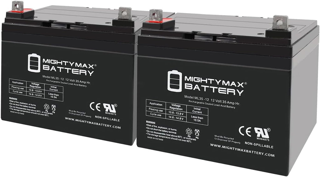 Mighty Max Battery, ML35-12 - 12 Volt 35 AH SLA Battery - Pack of 2